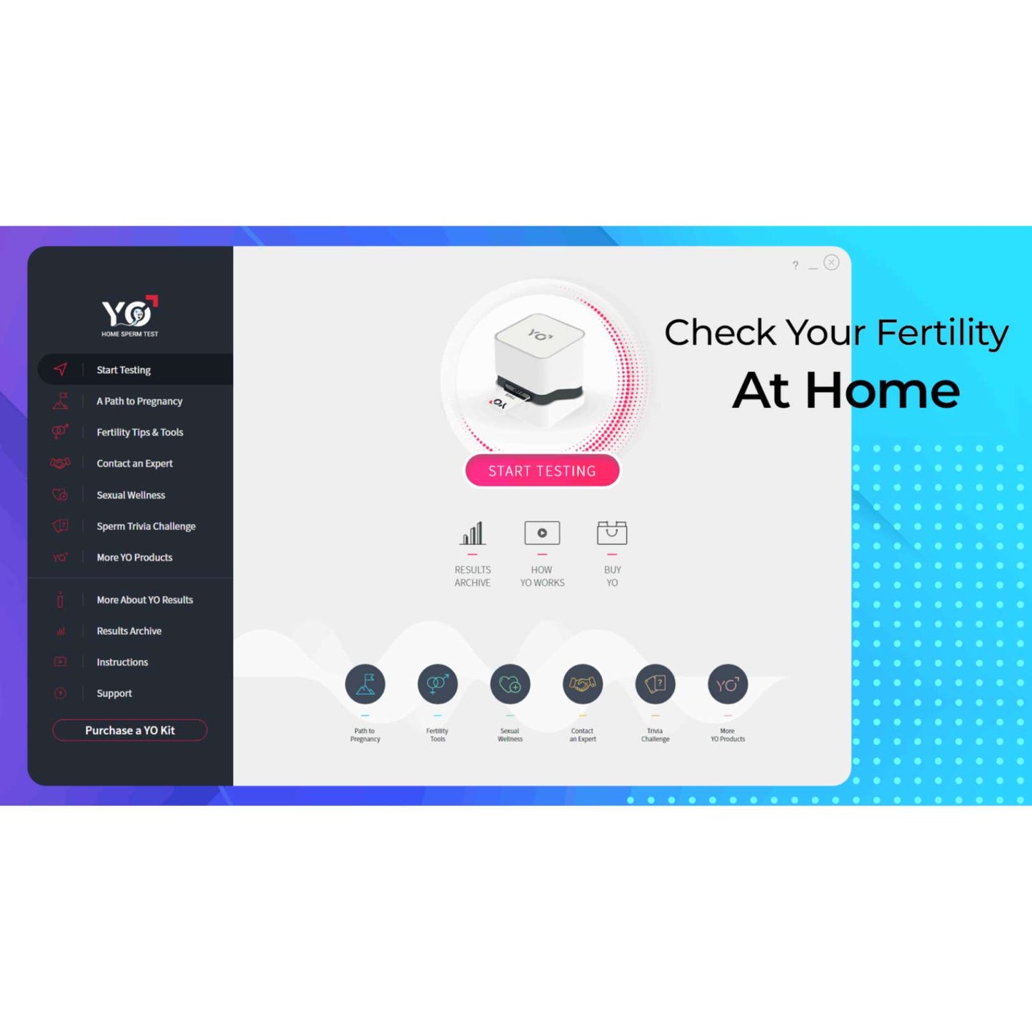 check your fertility at home using the yo sperm count test